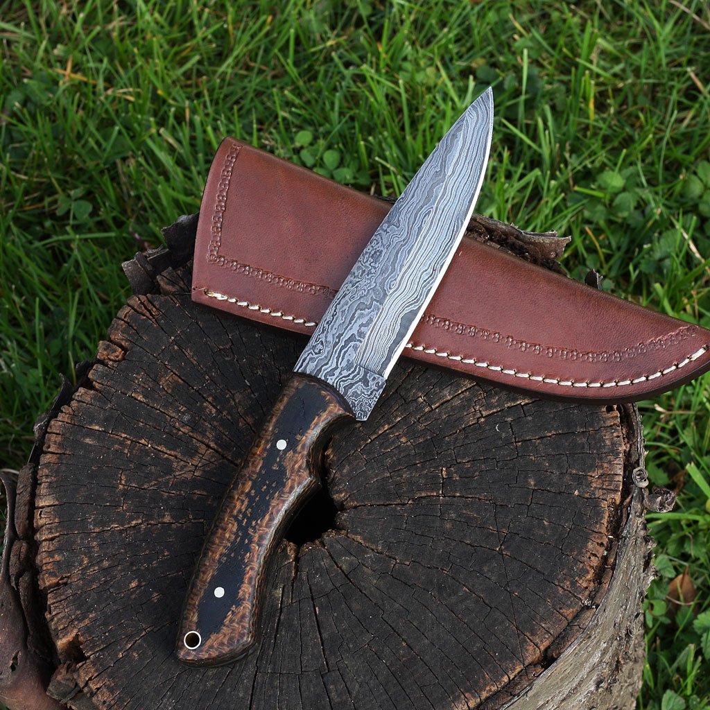 custom handmade damascus 9.5 inches micarta handle knife - NB CUTLERY LTD
