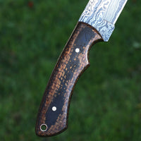 custom handmade damascus 9.5 inches micarta handle knife - NB CUTLERY LTD