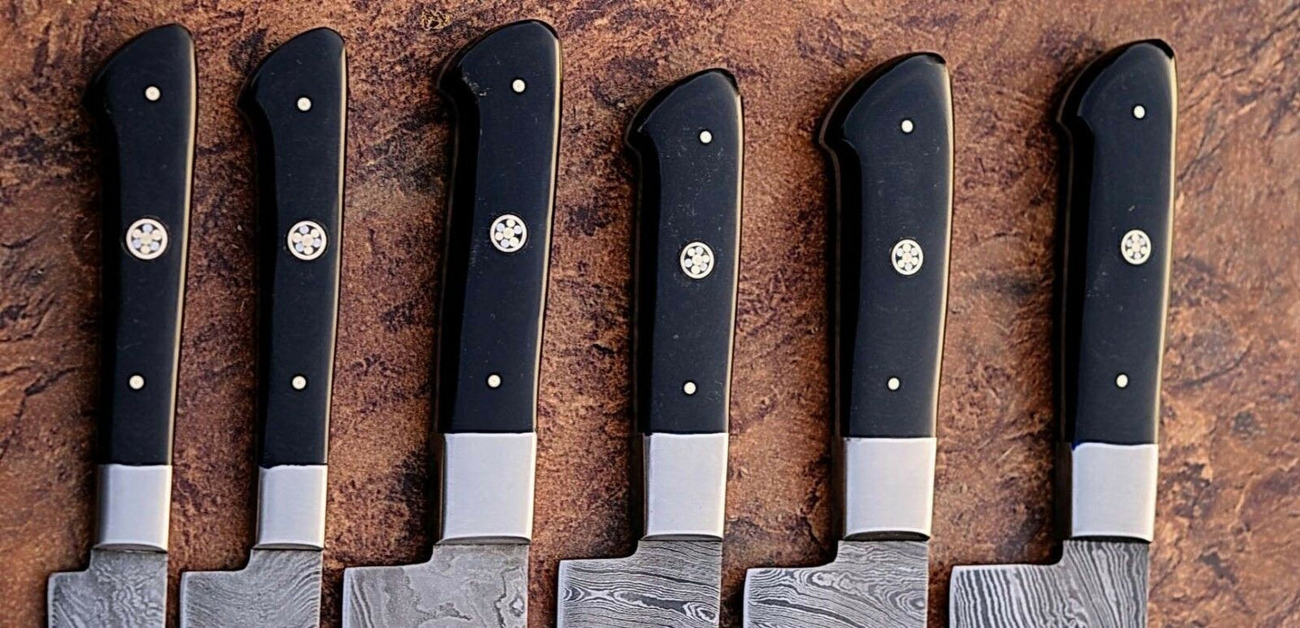 CUSTOM MADE DAMASCUS BLADE 6Pcs. CHEF/KITCHEN KNIVES SET - NB CUTLERY LTD