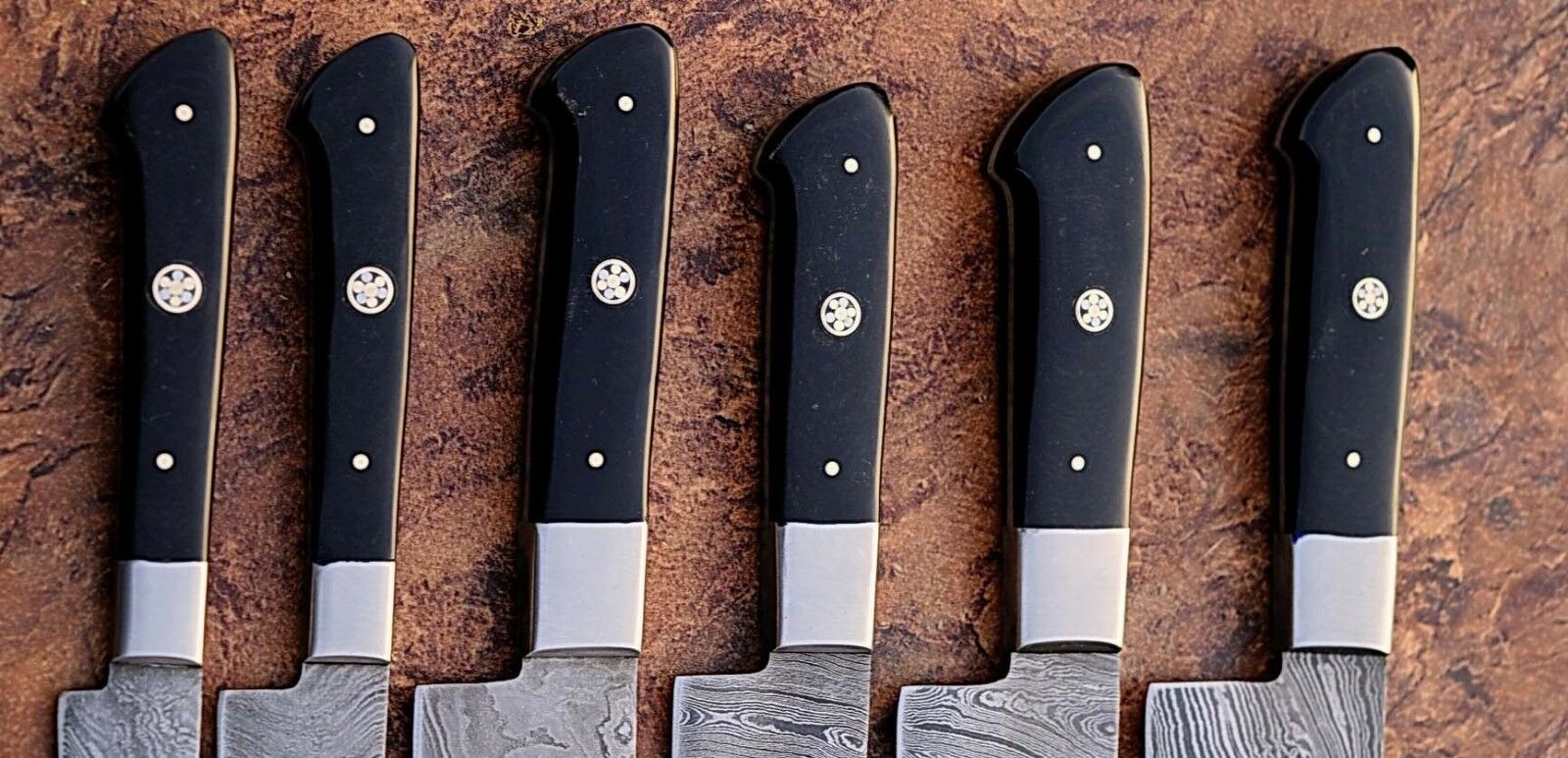 CUSTOM MADE DAMASCUS BLADE 6Pcs. CHEF/KITCHEN KNIVES SET - NB CUTLERY LTD