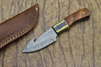 HAND FORGED DAMASCUS STEEL BLADE HUNTING KNIFE - ROSE WOOD