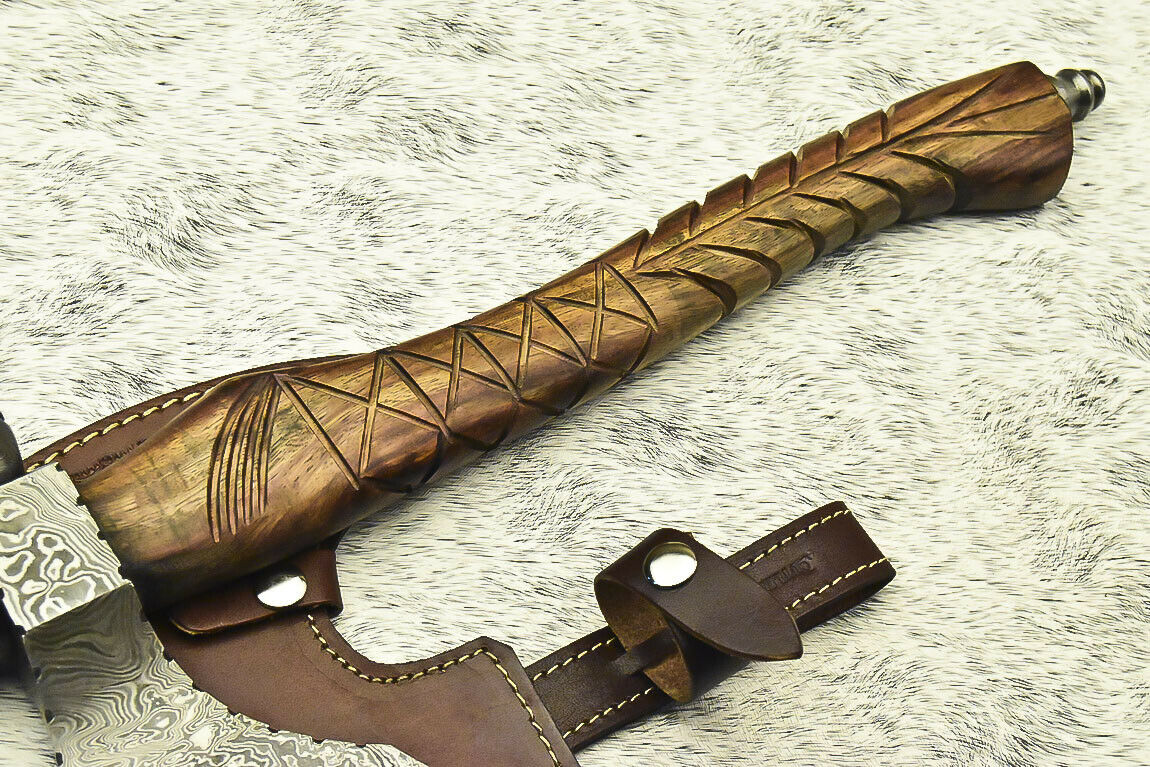 CUSTOM HAND FORGED DAMASCUS STEEL BLADE  | HATCHET| AXE - NB CUTLERY LTD