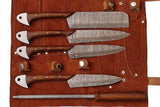 Custom Handmade Damascus Professional kitchen Chef knives set-5-Piece - NB CUTLERY LTD