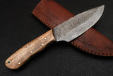 Custom Handmade Damascus Steel Hunting Knife Knife Handle Olive wood