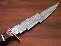 CUSTOM HANDMADE DAMASCUS STEEL KRIS BLADE TRI-DAGGER HUNTING KNIFE WITH SHEATH - NB CUTLERY LTD