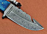 Custom Handmade Damascus Steel Hunting Knife Gut Hook - NB CUTLERY LTD