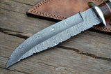 Custom Made Hand Forged Damascus Steel Hunting Combat Bowie Knife