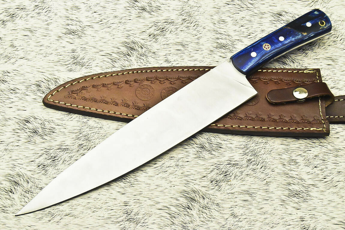 CUSTOM HANDMADE D2 TOOL STEEL FULL TANG | CHEF KNIFE | HARD WOOD - NB CUTLERY LTD