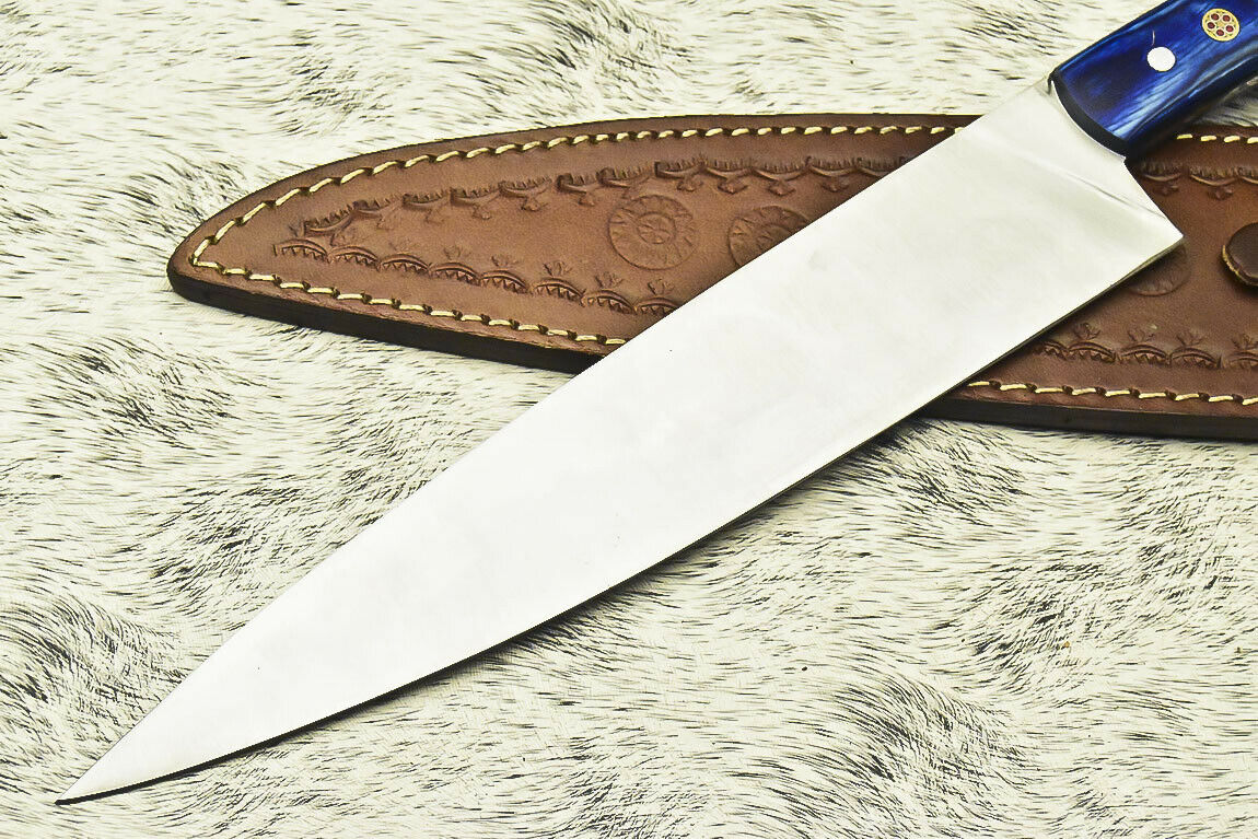 CUSTOM HANDMADE D2 TOOL STEEL FULL TANG | CHEF KNIFE | HARD WOOD - NB CUTLERY LTD