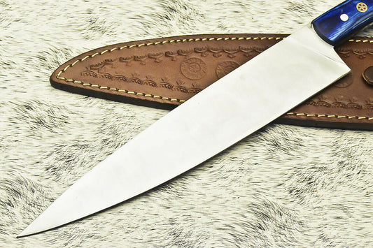 CUSTOM HANDMADE D2 TOOL STEEL FULL TANG | CHEF KNIFE | HARD WOOD - NB CUTLERY LTD