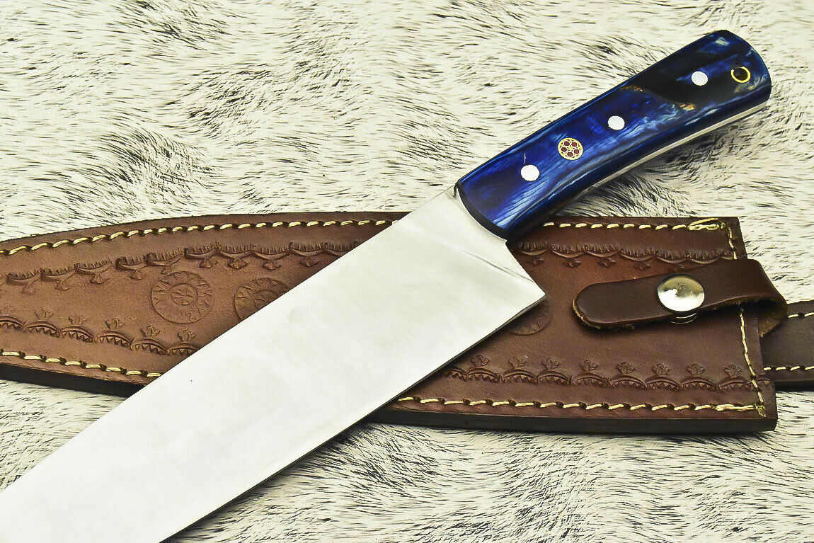 CUSTOM HANDMADE D2 TOOL STEEL FULL TANG | CHEF KNIFE | HARD WOOD - NB CUTLERY LTD
