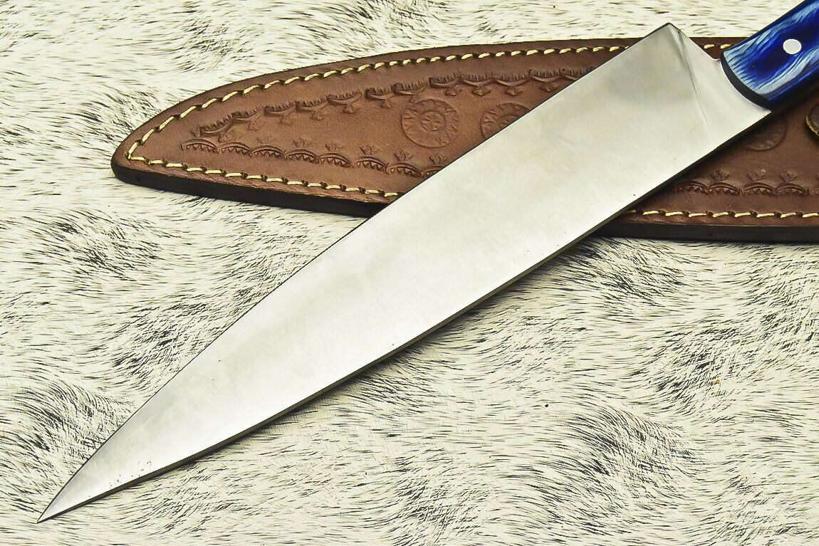 CUSTOM HANDMADE D2 TOOL STEEL FULL TANG | CHEF KNIFE | HARD WOOD - NB CUTLERY LTD