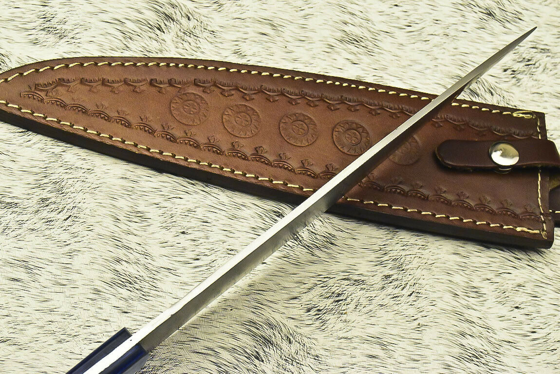 CUSTOM HANDMADE D2 TOOL STEEL FULL TANG | CHEF KNIFE | HARD WOOD - NB CUTLERY LTD