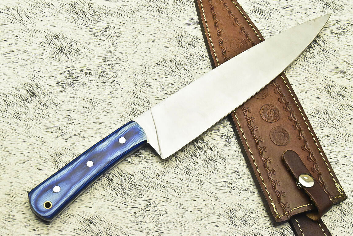 CUSTOM HANDMADE D2 TOOL STEEL FULL TANG | CHEF KNIFE | HARD WOOD - NB CUTLERY LTD