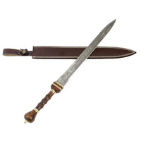 Gladius Sword- High Carbon Damascus Steel Sword- 28"- Gladiator/ Roman Sword - NB CUTLERY LTD