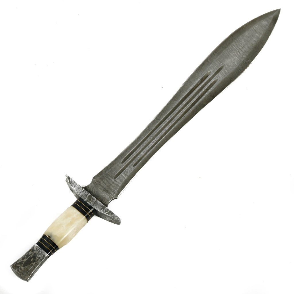 Viking Sword- High Carbon Damascus Steel Sword- 26"- Viking Age/ Carolingian Sword - NB CUTLERY LTD