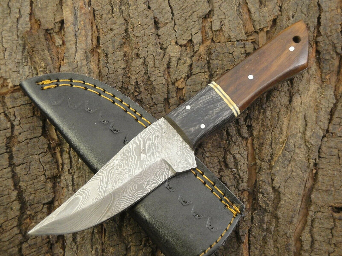 Damascus Knife- Custom Handmade Fixed Blade Hunting Knife