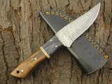 Damascus Knife- Custom Handmade Fixed Blade Hunting Knife