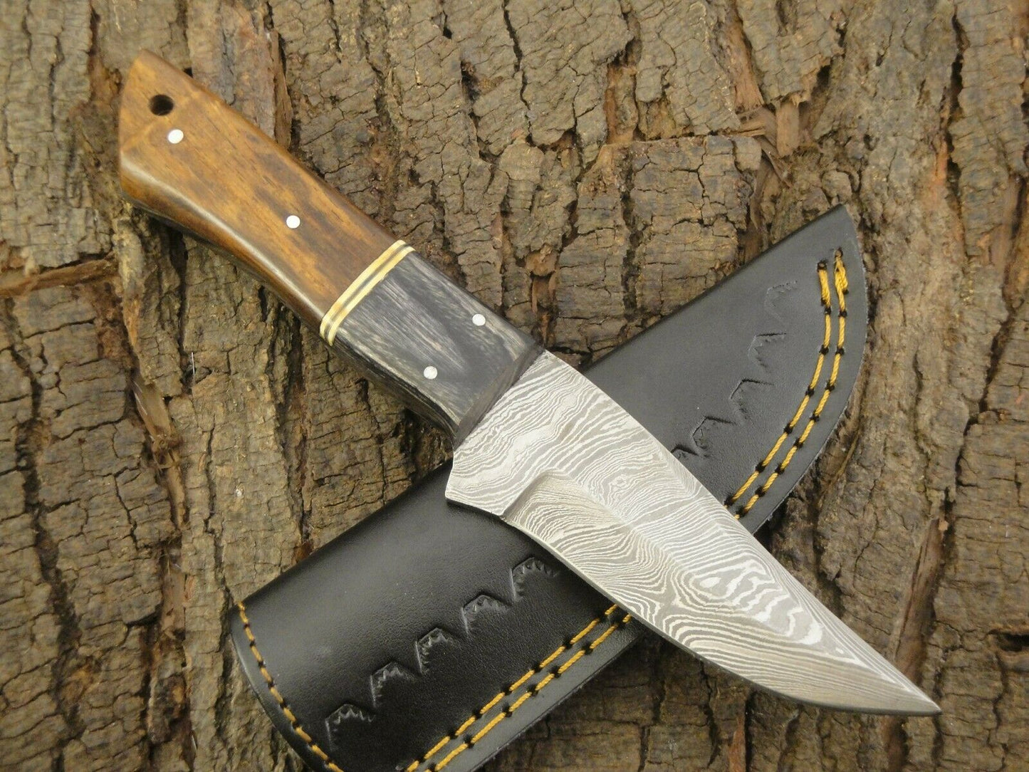 Damascus Knife- Custom Handmade Fixed Blade Hunting Knife