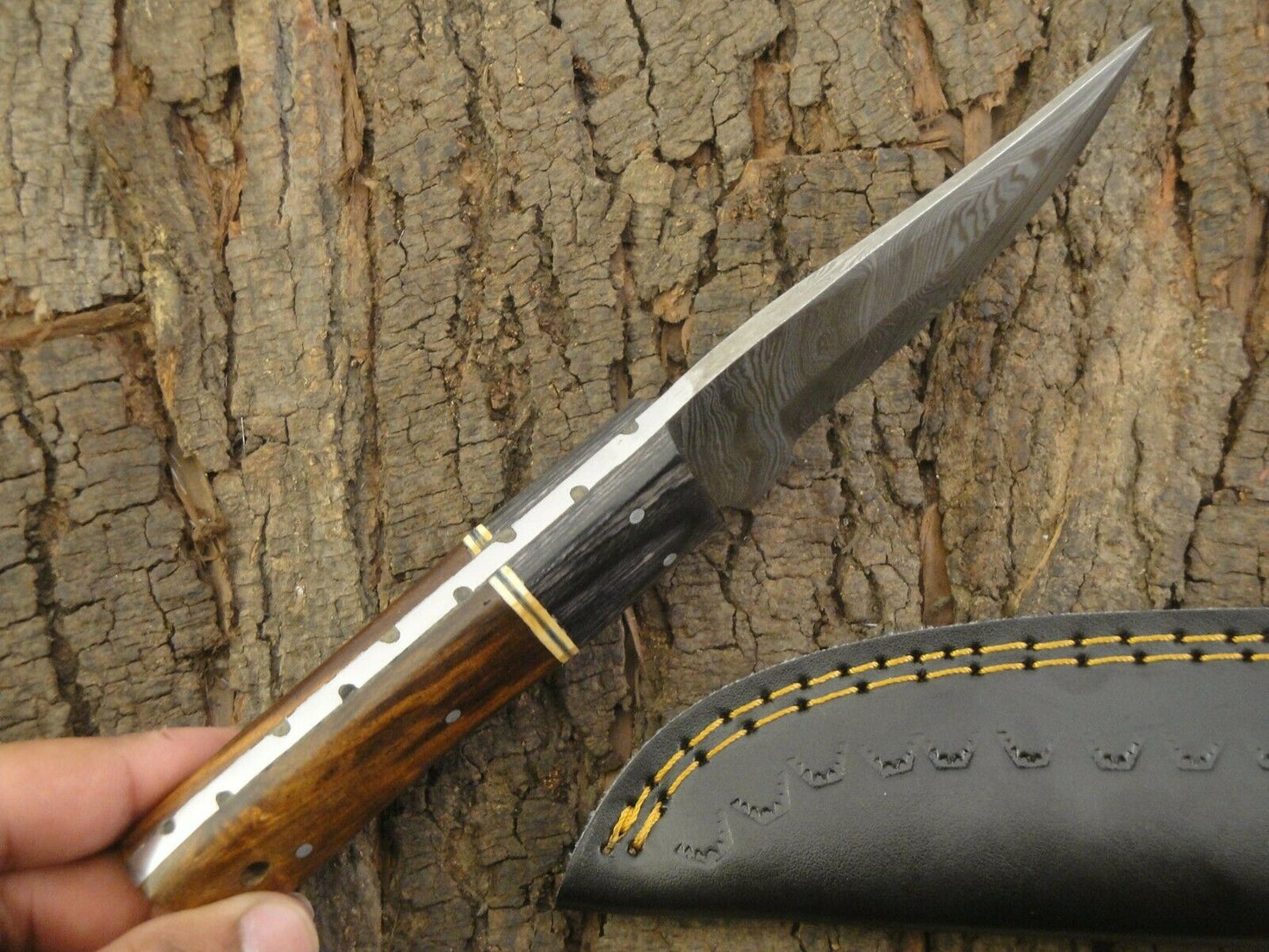 Damascus Knife- Custom Handmade Fixed Blade Hunting Knife