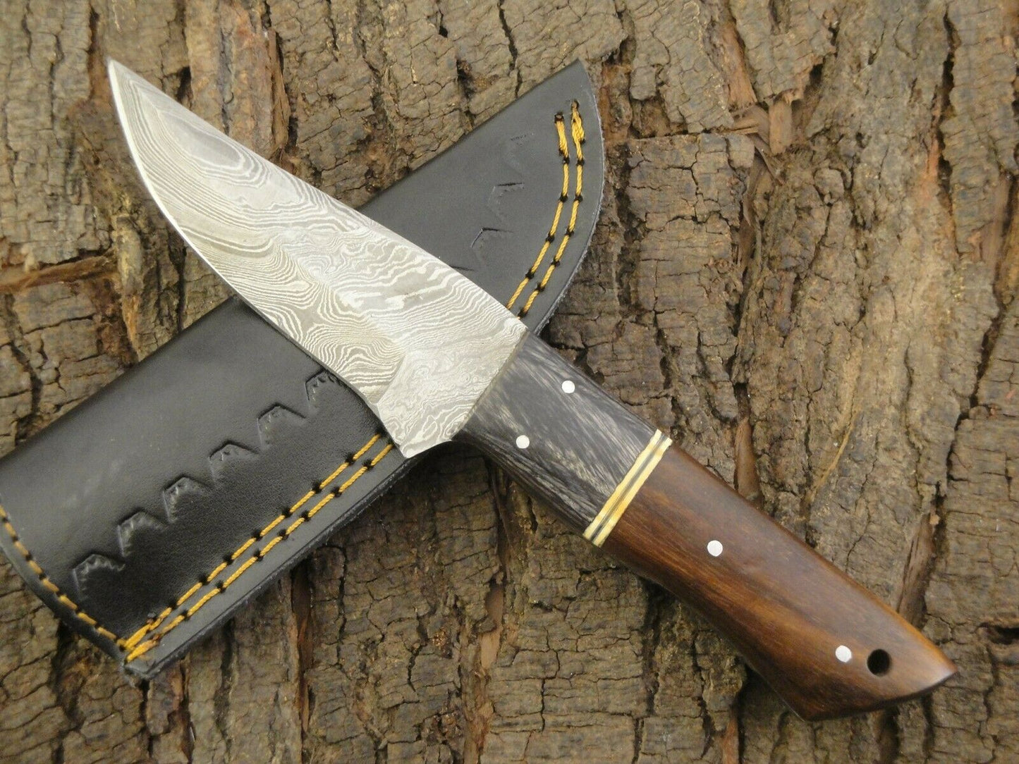 Damascus Knife- Custom Handmade Fixed Blade Hunting Knife