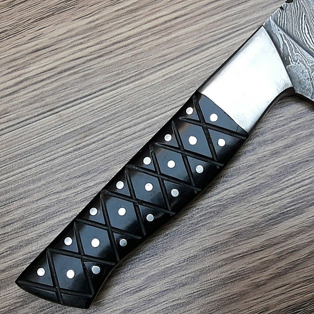 Custom Handmade Kitchen Chef Knife BUFFALO HORN Handle - NB CUTLERY LTD