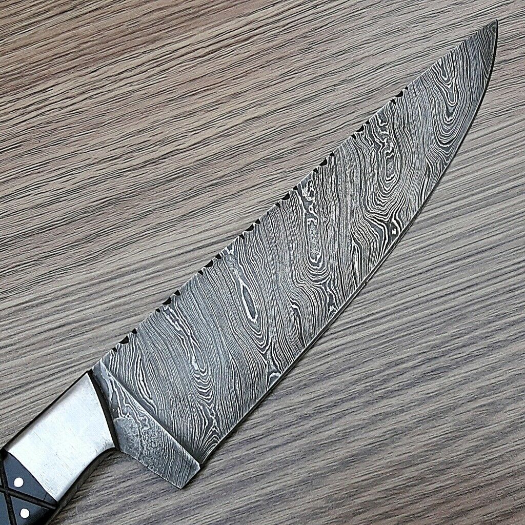 Custom Handmade Kitchen Chef Knife BUFFALO HORN Handle - NB CUTLERY LTD