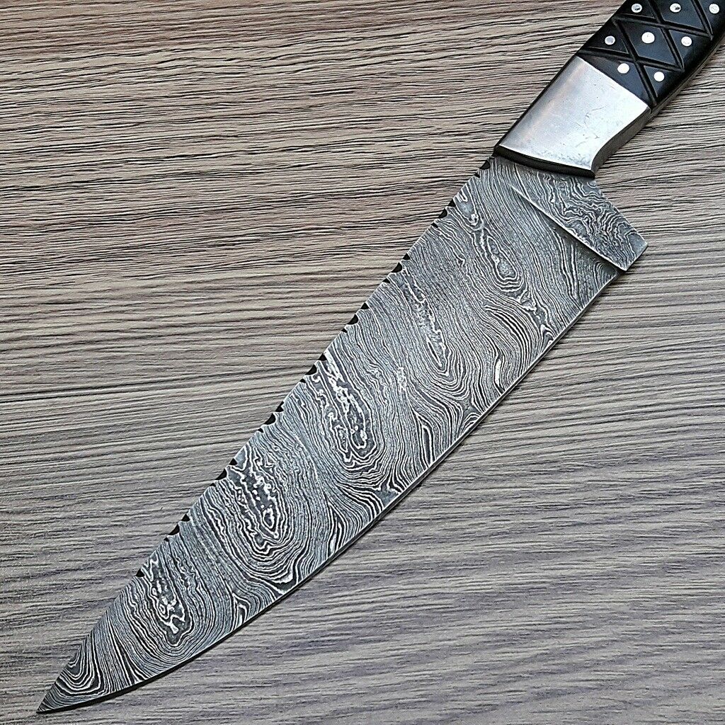 Custom Handmade Kitchen Chef Knife BUFFALO HORN Handle - NB CUTLERY LTD