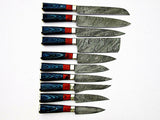 Damascus Steel Handmade Custom Chef Kitchen Knives Professional Set of 10 Knives - NB CUTLERY LTD