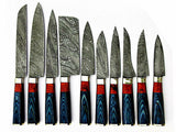 Damascus Steel Handmade Custom Chef Kitchen Knives Professional Set of 10 Knives - NB CUTLERY LTD