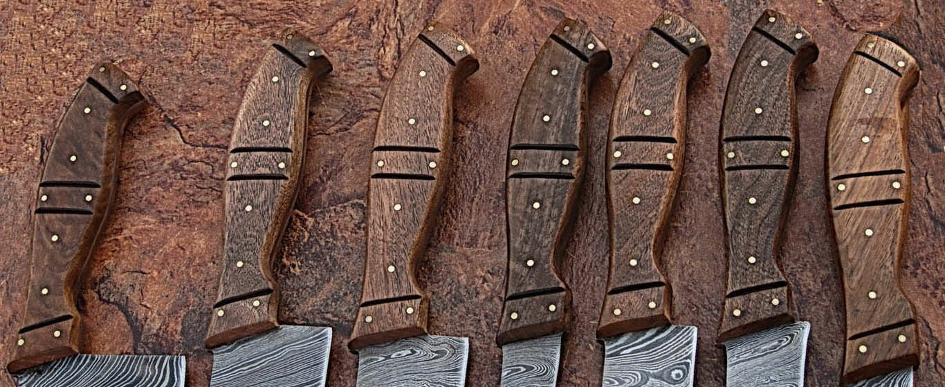 7 Pc's High Quality Hand forged Damascus Steel Kitchen Knives sets - NB CUTLERY LTD