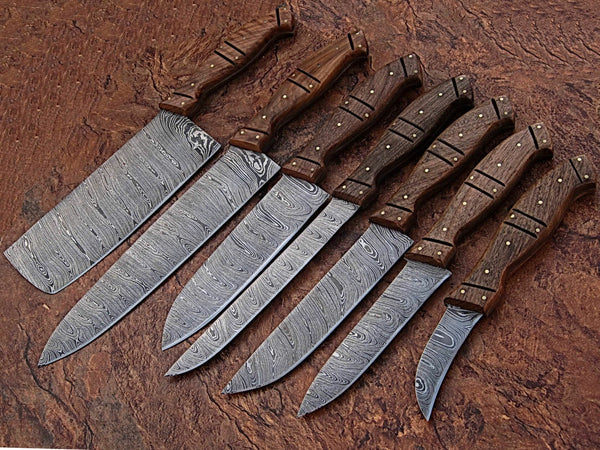 High Quality Handmade Damascus Chef Knives Set Hand Forged 