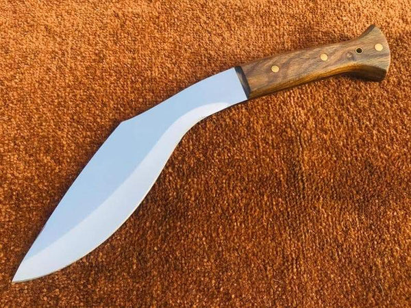 CUSTOM HANDMADE D2 STEEL KUKRI KNIFE WITH LEATHER SHEATH