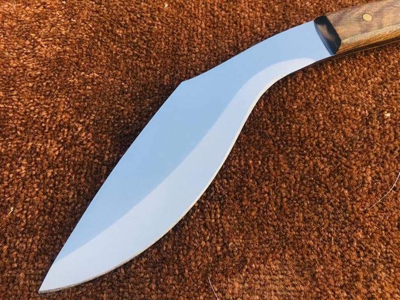 CUSTOM HANDMADE D2 STEEL KUKRI KNIFE WITH LEATHER SHEATH
