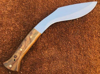 CUSTOM HANDMADE D2 STEEL KUKRI KNIFE WITH LEATHER SHEATH