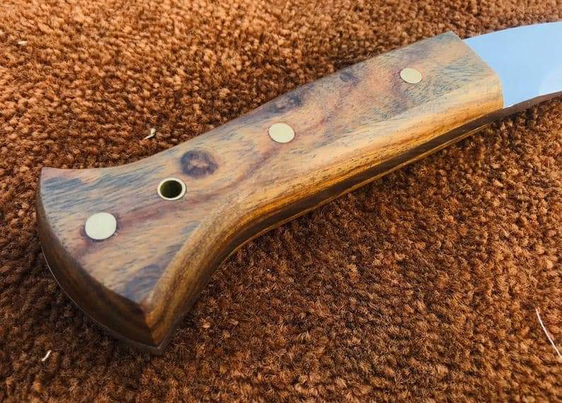 CUSTOM HANDMADE D2 STEEL KUKRI KNIFE WITH LEATHER SHEATH