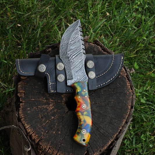 Custom handmade Damascus Tracker knife - NB CUTLERY LTD