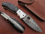 Damascus Handmade Folding Knife - NB CUTLERY LTD