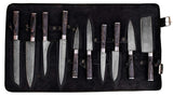 Professional Kitchen Knives Custom Made Damascus Steel Round Wood Handle - NB CUTLERY LTD