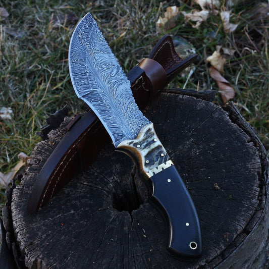 Custom Handmade Damascus tracker Knife - NB CUTLERY LTD