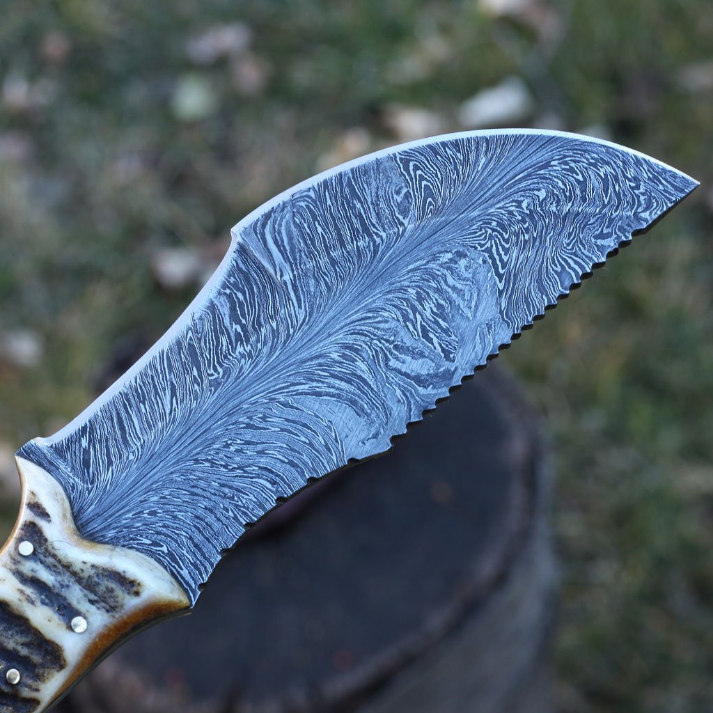 Custom Handmade Damascus tracker Knife - NB CUTLERY LTD