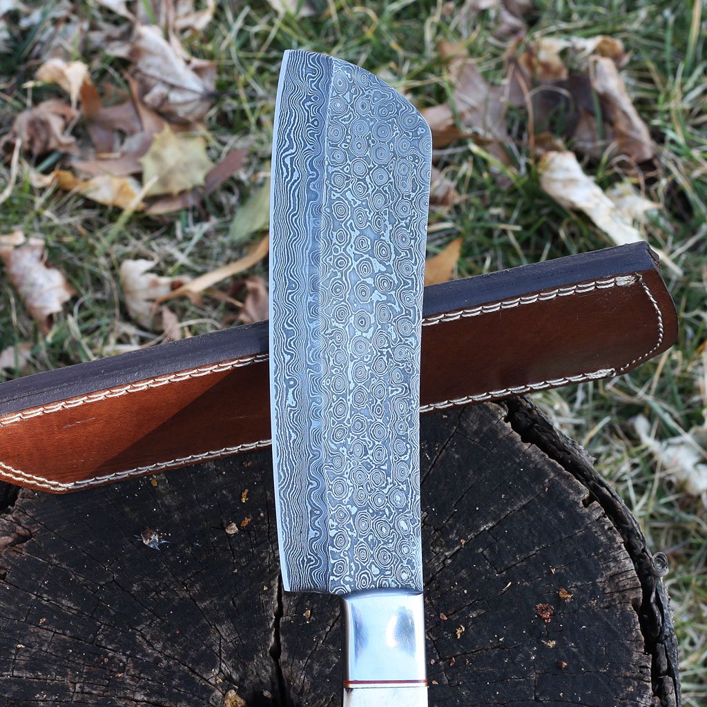 Damascus hand made knife Handle Stag Horn Brass Bolsters - NB CUTLERY LTD