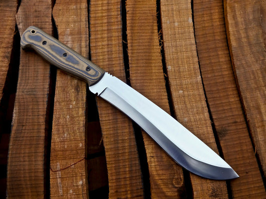 Handcrafted D2 Steel Hunting Knife with Leather Sheath