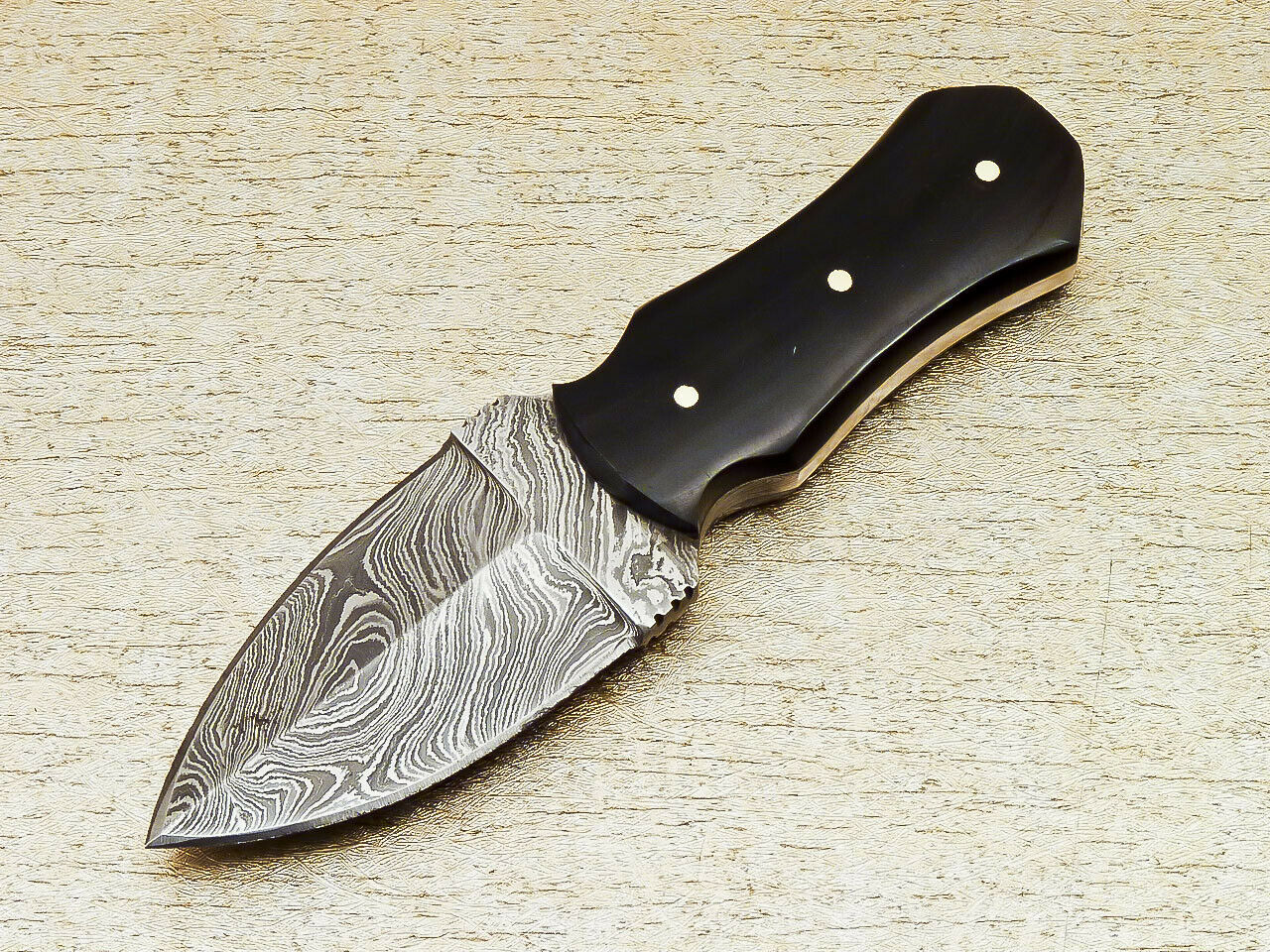 Handmade Damascus Camping HUNTING Knife EDC HANDLE MICARTA