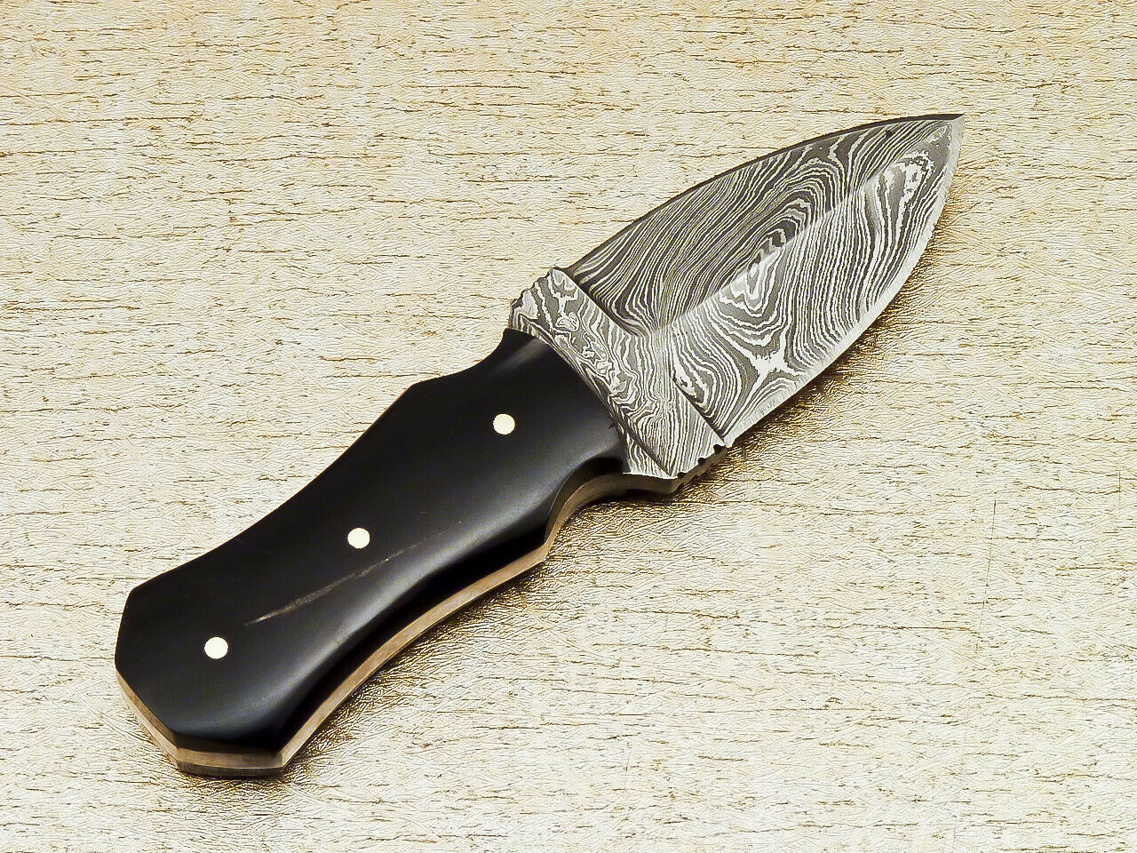 Handmade Damascus Camping HUNTING Knife EDC HANDLE MICARTA
