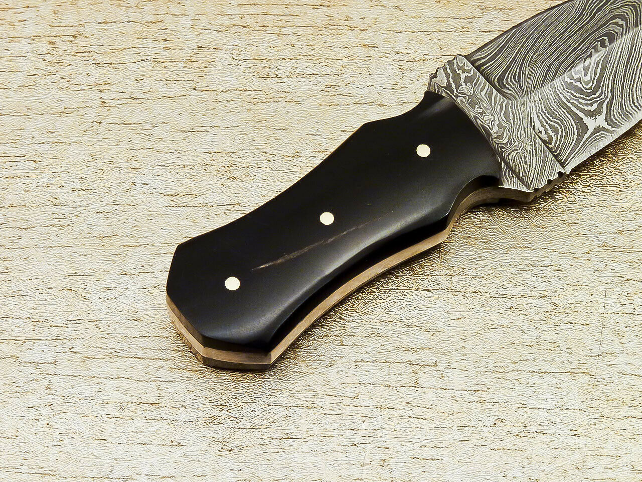 Handmade Damascus Camping HUNTING Knife EDC HANDLE MICARTA