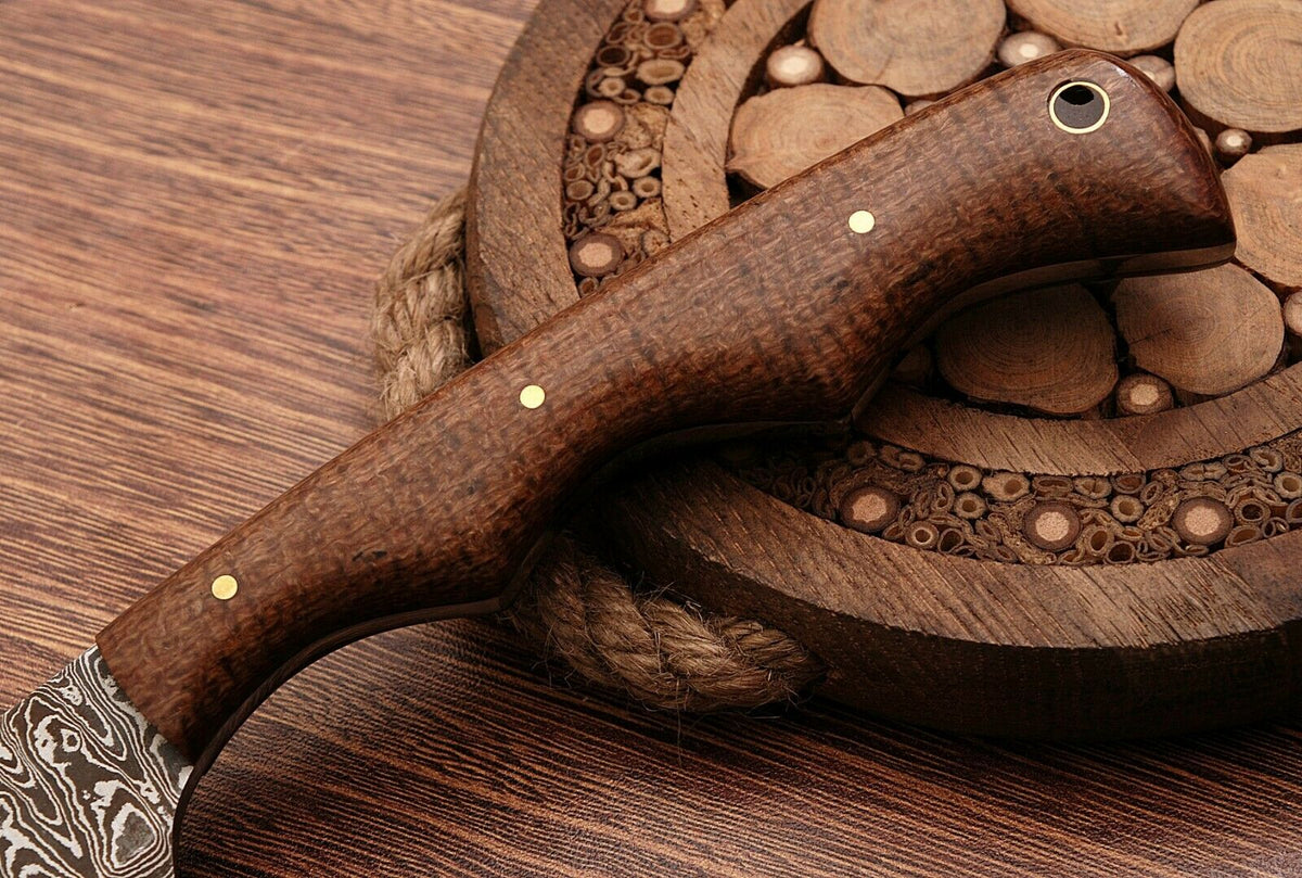 Handmade Damascus Steel Hunting Knife " Rose Wood Handle