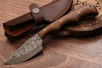 Handmade Damascus Steel Hunting Knife " Rose Wood Handle