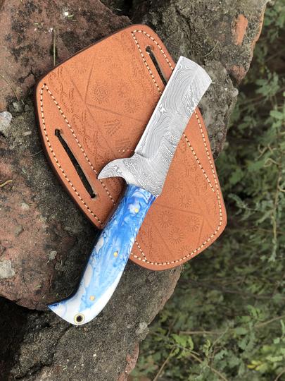 Custom Handmade Damascus Steel Bull Cutter knife