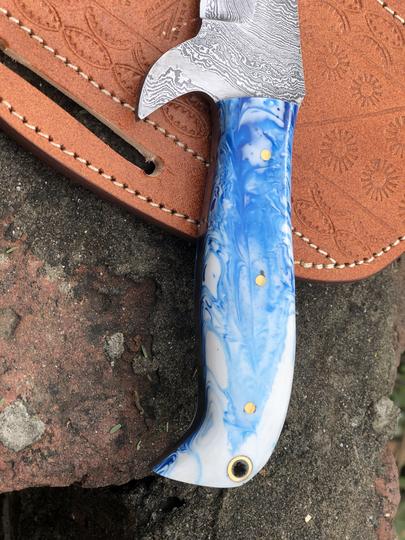 Custom Handmade Damascus Steel Bull Cutter knife